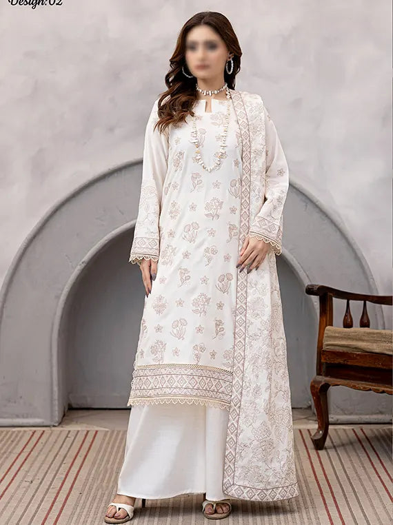 SAQAFAT by Fantak Dhanak Cherry Slub Unstitch Collection 26' Vol-584 (D-02)