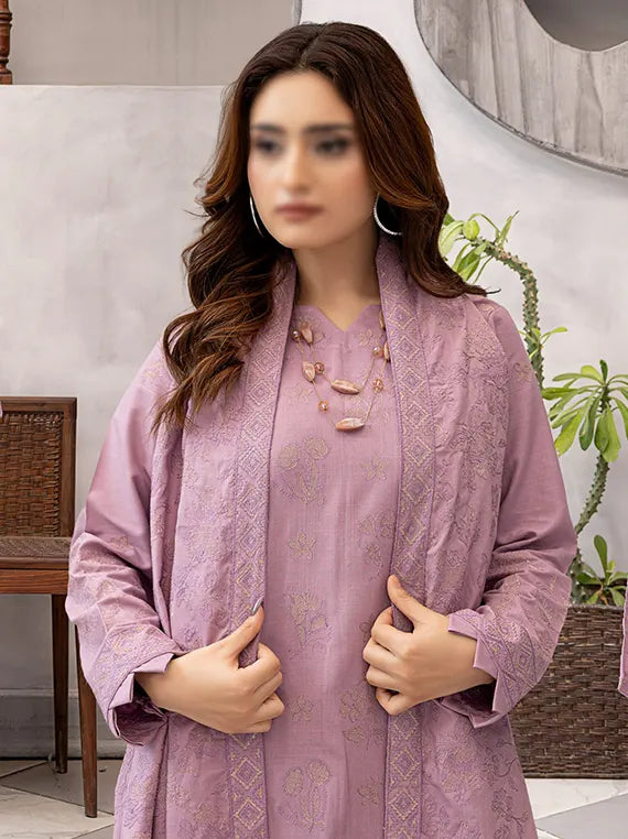 SAQAFAT by Fantak Dhanak Cherry Slub Unstitch Collection 26' Vol-584 (D-05)