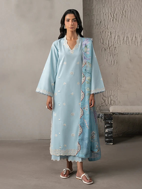 SELLURE by Seran Embroidered Lawn Collection 2026 (D-04 AZURAE)