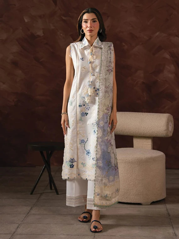 SERAN Eid Lux Embroidered Lawn Collection 2026 (D-05 LYRA)