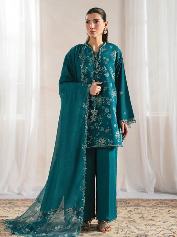SERAN Eid Lux Embroidered Lawn Collection 2026 (D-07 TEYRA)