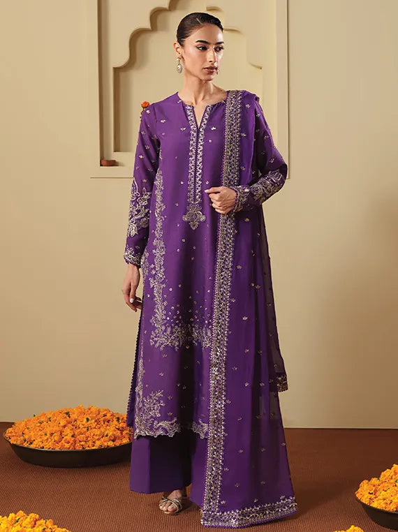 SHAGUN by Neeshay Embroidered RawSilk Collection 2025 (06-ZAREESHA)