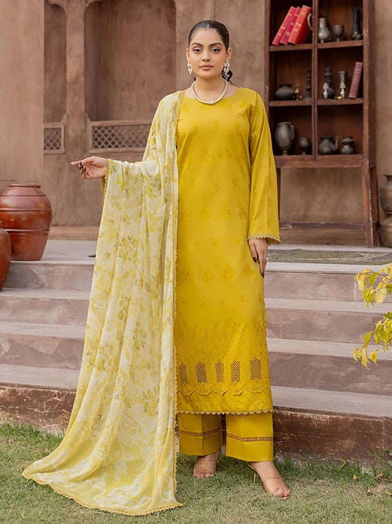 Saffron Chicken Kari Lawn Collection 2026 by Azam Arts (D-05)