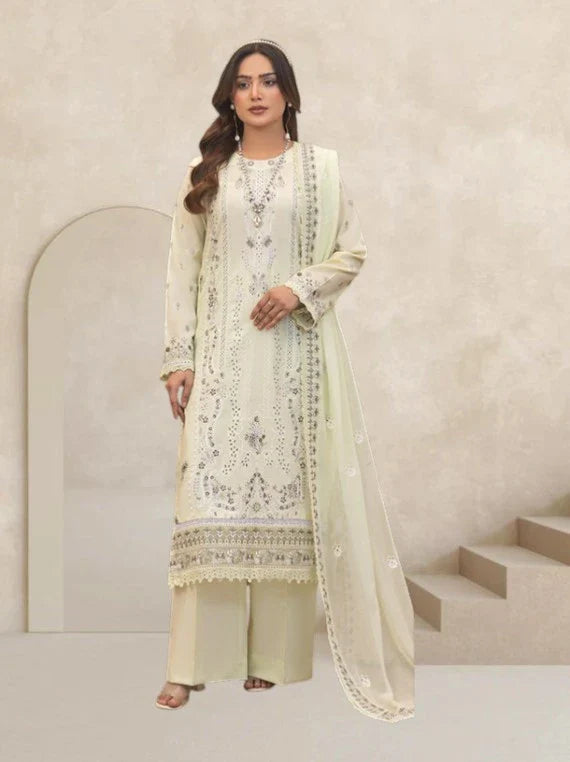 Saffron by Azam Arts Premium Festive Lawn Collection 2026 (D-2198)