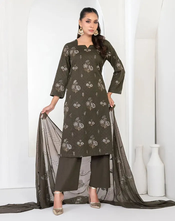 Samira by Tawakkal Fabrics Unstitched EMB Cotton Karandi Collection'26 (D-5624)