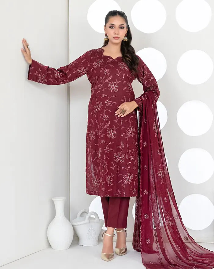 Samira by Tawakkal Fabrics Unstitched EMB Cotton Karandi Collection'26 (D-5628)