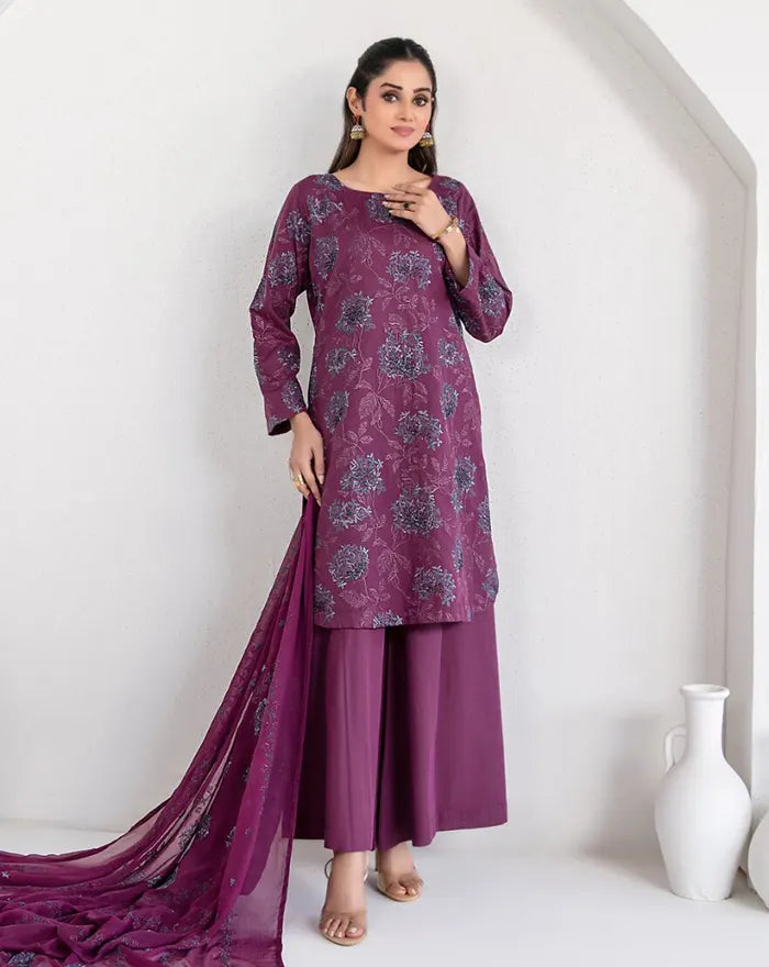 Samira by Tawakkal Fabrics Unstitched EMB Cotton Karandi Collection'26 (D-5631)