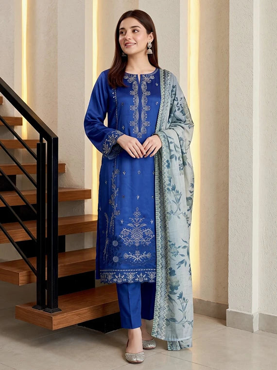 Saphira by Tawakkal Fabrics Embroidered Satin Unstitched Collection'26 (D-5785)
