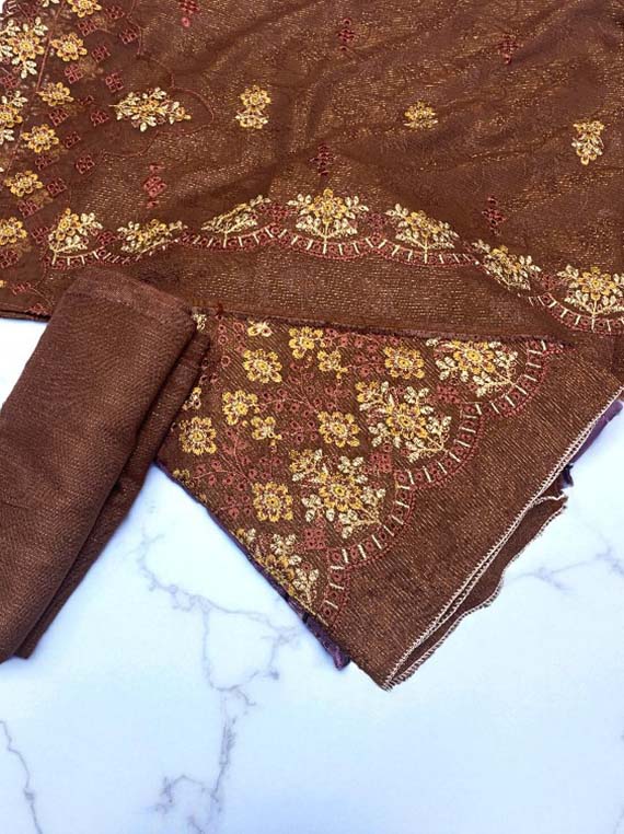 Serenique Embroidered Peach Leather Edit25 Vol-25DU13 (25DU13-03)