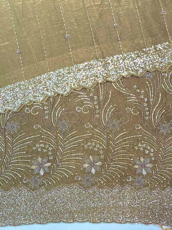 Silk Crinkle Pearl Cutdana Chiffon Edit25 Vol-IQ205 (D-01)