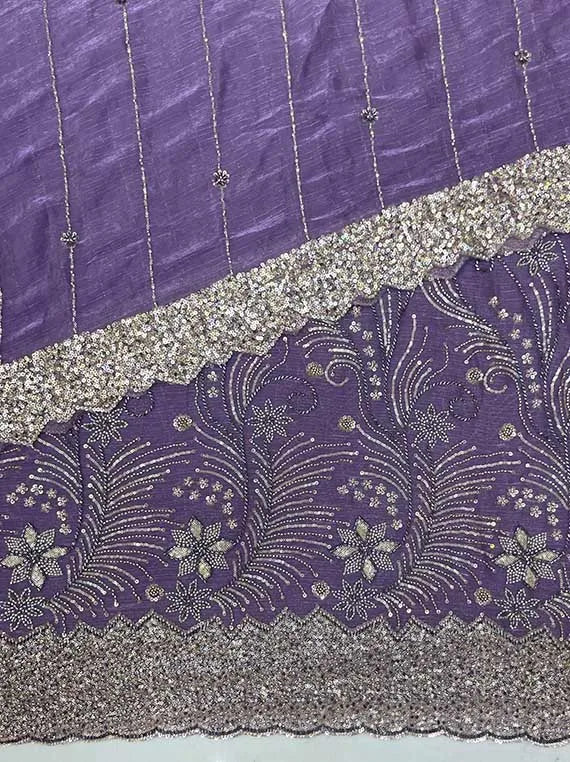 Silk Crinkle Pearl Cutdana Chiffon Edit25 Vol-IQ205 (D-02)