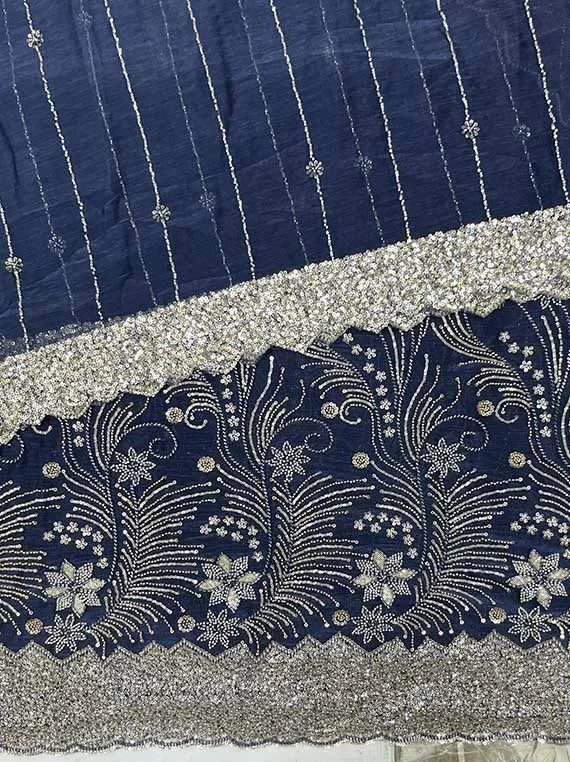 Silk Crinkle Pearl Cutdana Chiffon Edit25 Vol-IQ205 (D-04)