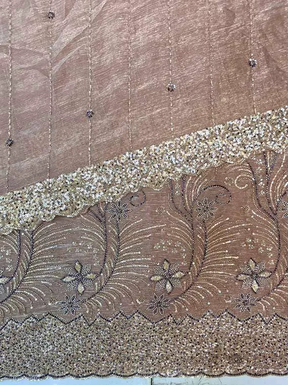 Silk Crinkle Pearl Cutdana Chiffon Edit25 Vol-IQ205 (D-06)