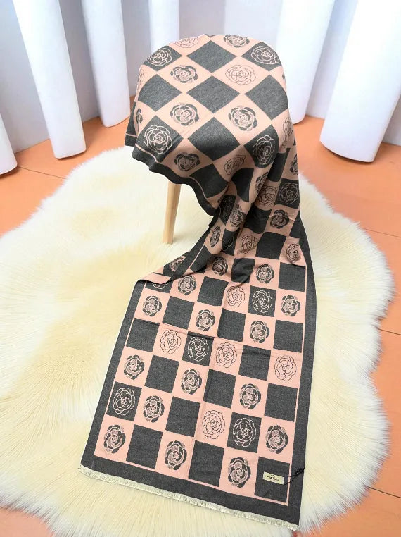 Soft Touch Printed Check Wool Staller Edit25 (25ST27-03)