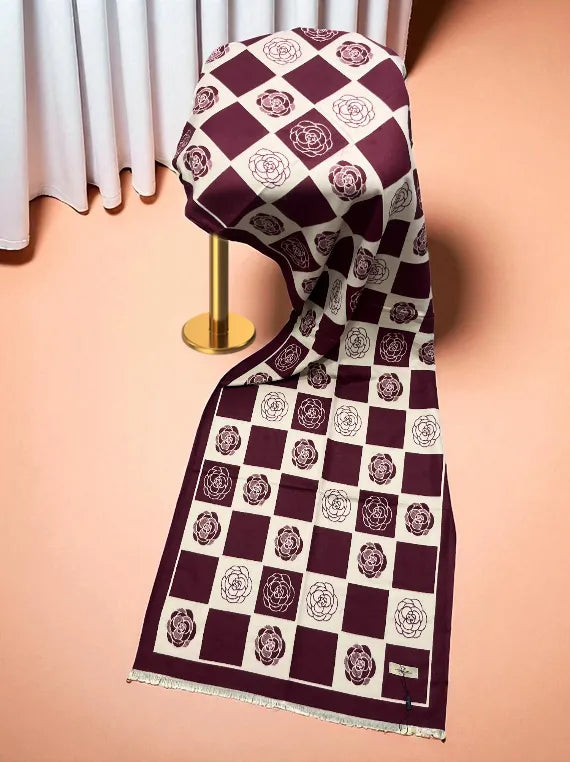 Soft Touch Printed Check Wool Staller Edit25 (25ST27-07)