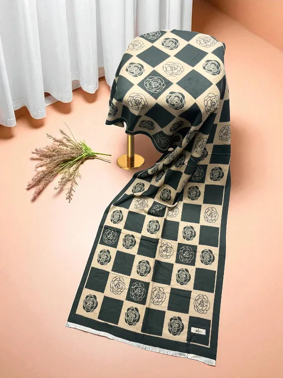 Soft Touch Printed Check Wool Staller Edit25 (25ST27-10)