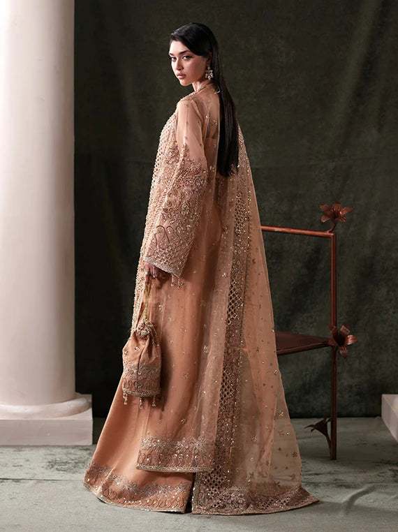 Starlit Jewels Embroidered Organza Collection 2026 by Emaan Adeel (Hessonite)