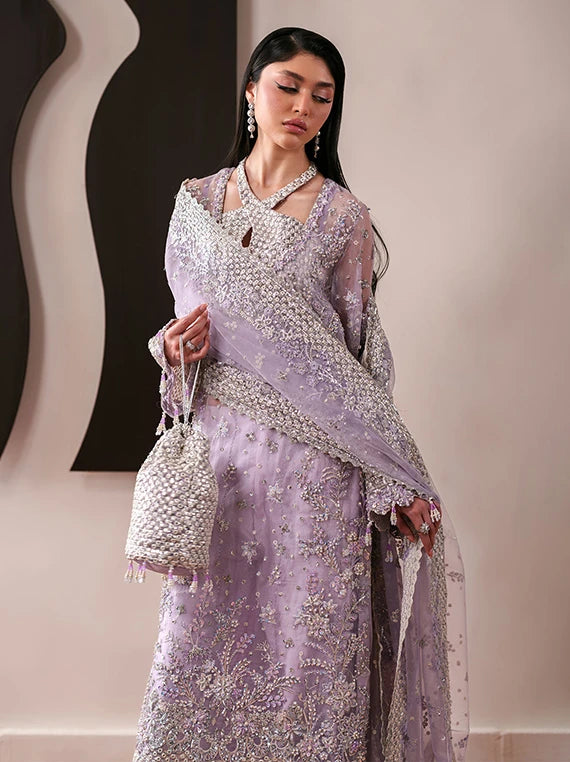 Starlit Jewels Embroidered Organza Collection 2026 by Emaan Adeel (Lapis)