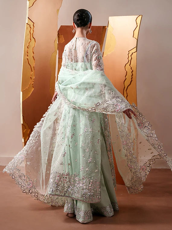 Starlit Jewels Embroidered Organza Collection 2026 by Emaan Adeel (Moonstone Gleam)