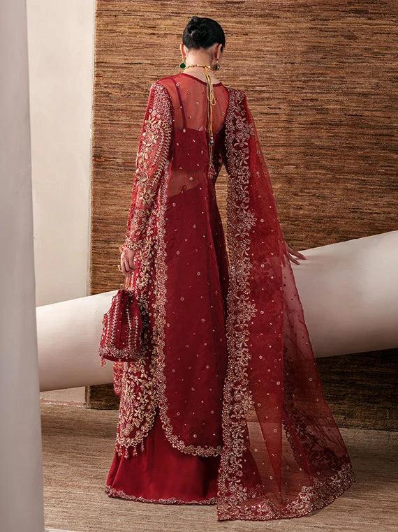Starlit Jewels Embroidered Organza Collection 2026 by Emaan Adeel (Ruby Veil)