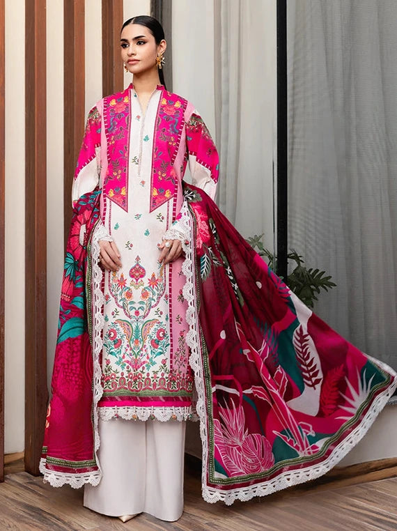 THE BREEZE Printed Lawn Collection 2026 by Naqsh (Rosé Dream-00256)