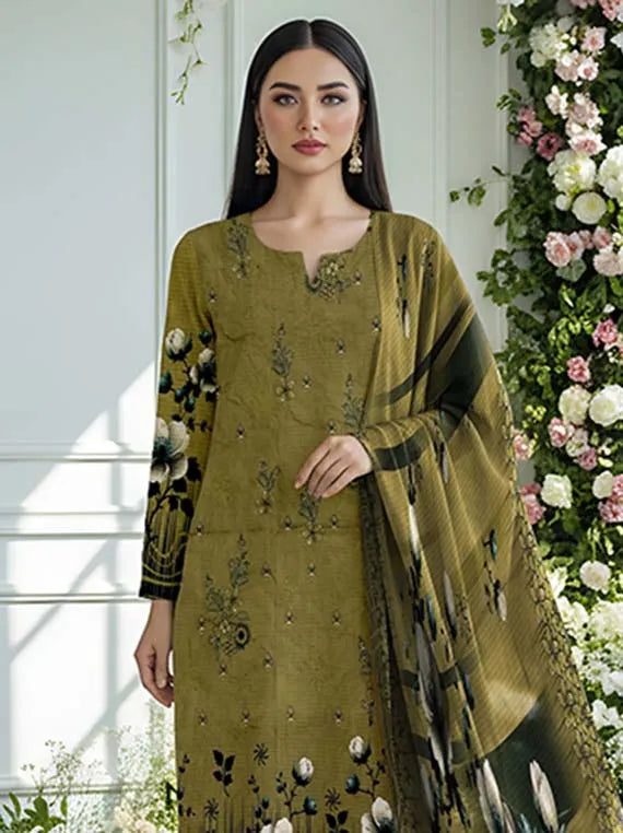 Tanzila EMB Bana Dora Linen Collection 2025 By Bin Atta (D-08)