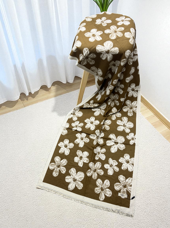 Trendy Printed Check Wool Staller Edit25 (25ST27-02)