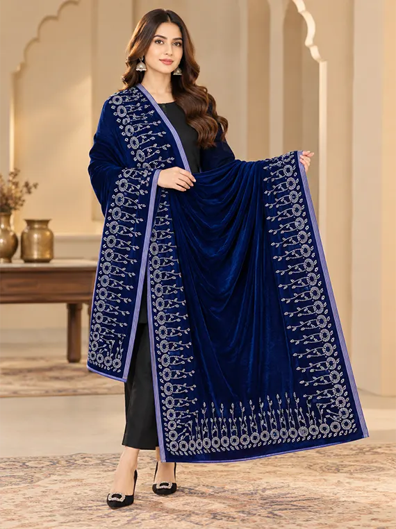 Velvet Shawl for Women Luxury Edit 2026 Vol-25DS38 (D-02)