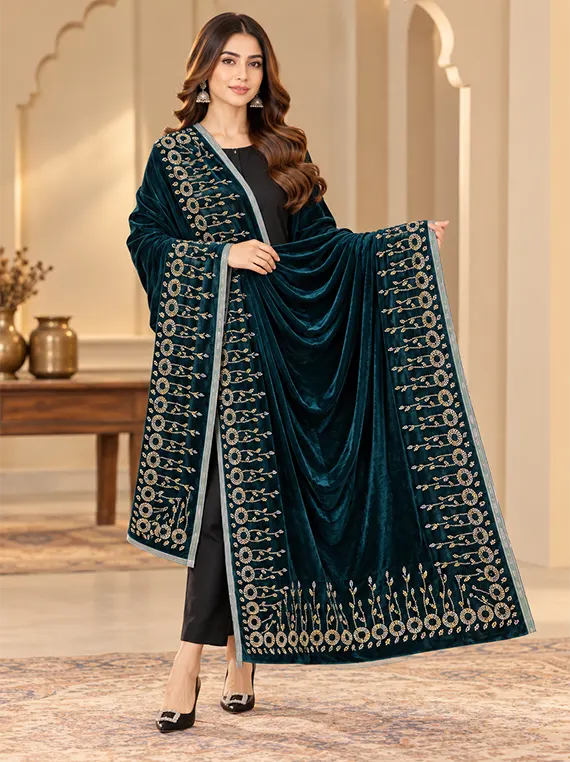Velvet Shawl for Women Luxury Edit 2026 Vol-25DS38 (D-05)