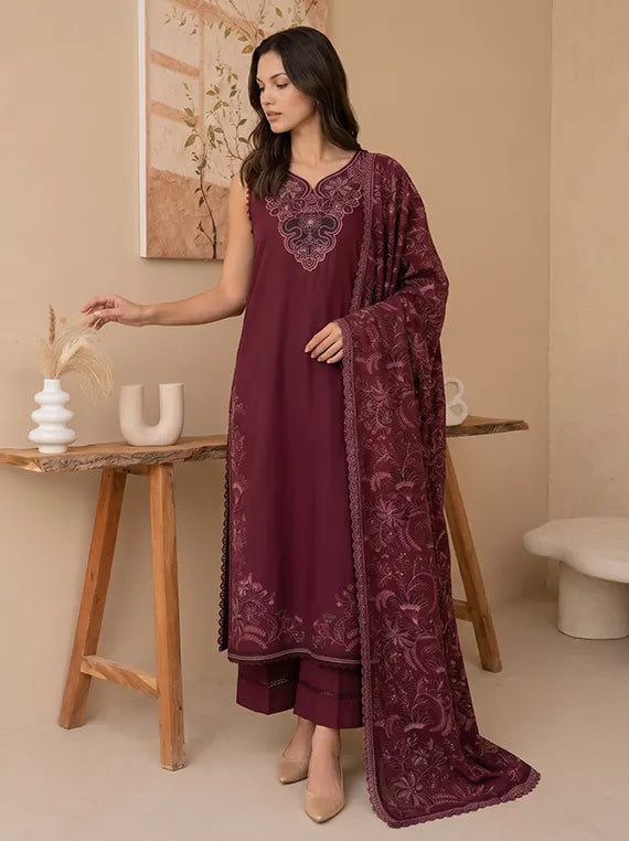 Viana By Sanam Saeed Embroidered Karandi Unstitched Collection'26 (GRACE)