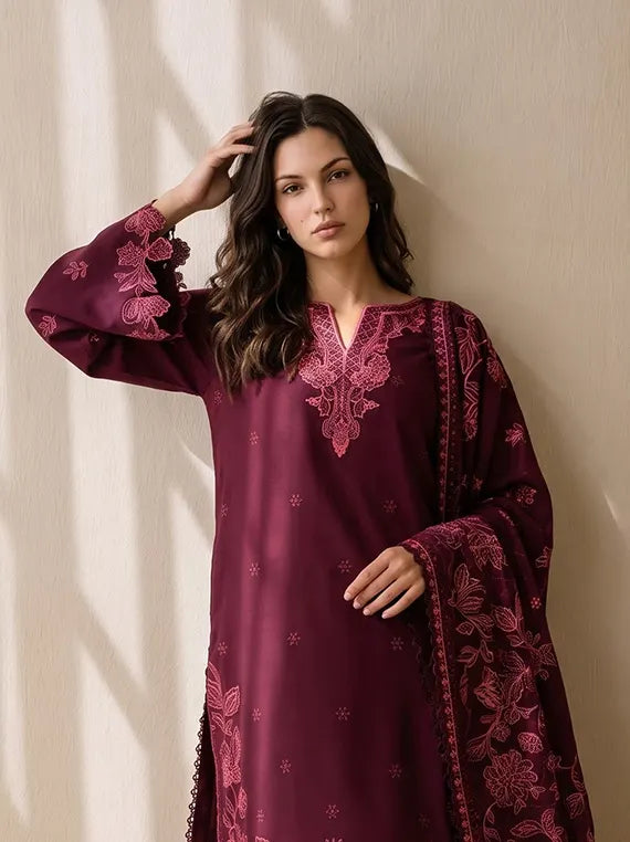 Viaba By Sanam Saeed Embroidered Karandi Unstitched Collection'26 (ECHO)