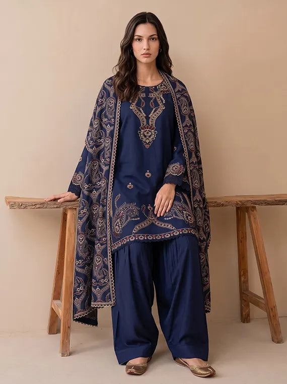 Viaba By Sanam Saeed Embroidered Karandi Unstitched Collection'26 (EDEN)