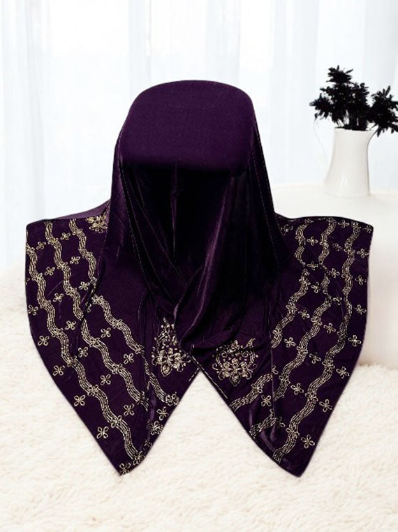 Warm &amp; Soft Luxury Zig Zag Velvet Shawl Edit 2025 (25DS21-03)