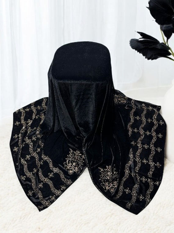 Warm &amp; Soft Luxury Zig Zag Velvet Shawl Edit 2025 (25DS21-04)
