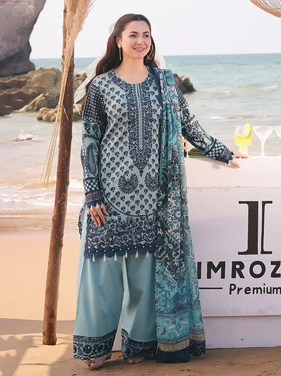 Hania Luxury Lawn Collection 2025 By Imrozia (SL-75-A-Parizay)