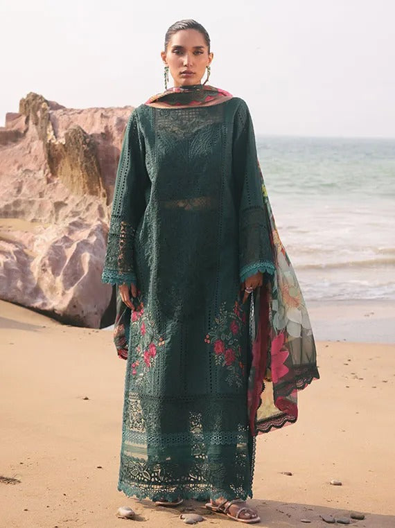 Hania Luxury Lawn Collection 2025 By Imrozia (SL-77-A-Rameen)