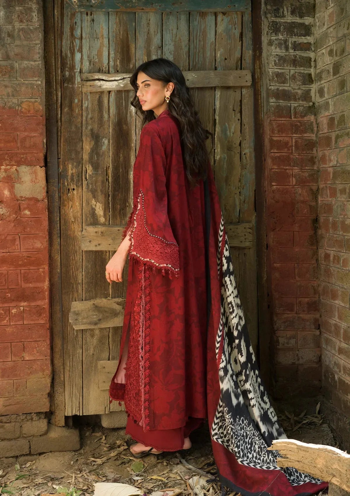 Wilderness by Elaf Unstitched Khaddar Embroidered Collection'26 (EWR-5A CRIMSONWOOD)