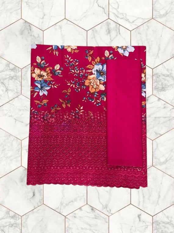 Wines Printed Chikankari Lawn Edit26 Vol-FA28 (D-19)