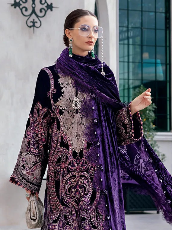 Winter Luxe by MARIA.B Embroidered Velvet Collection 2025 (D11)
