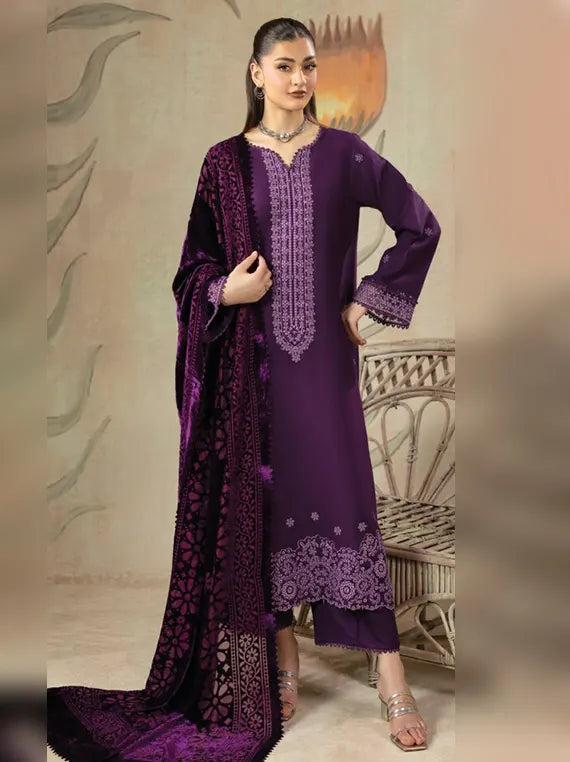 ZOUQ by Hum Dum Embroidered Wool Unstitched Collection'26 (D-09)