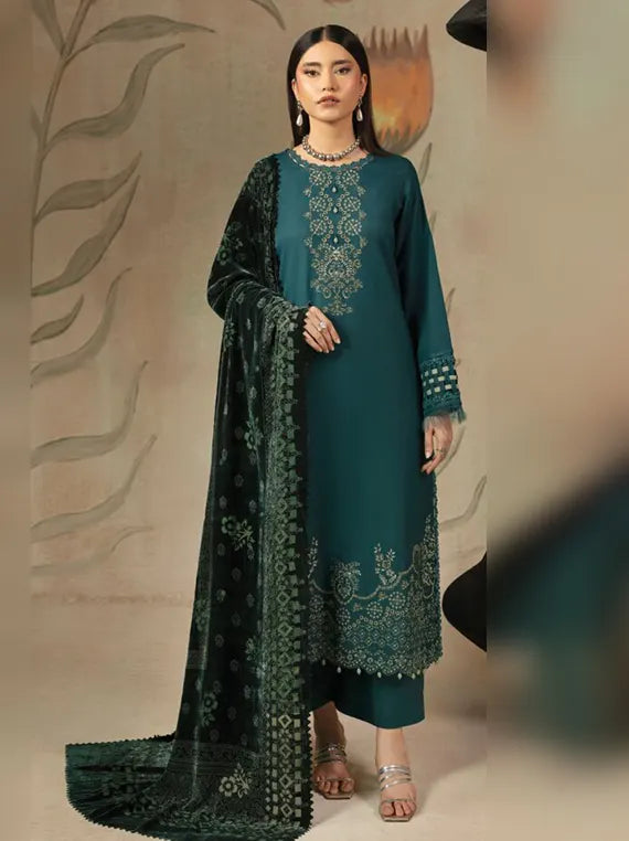 ZOUQ by Hum Dum Embroidered Wool Unstitched Collection'26 (D-10)