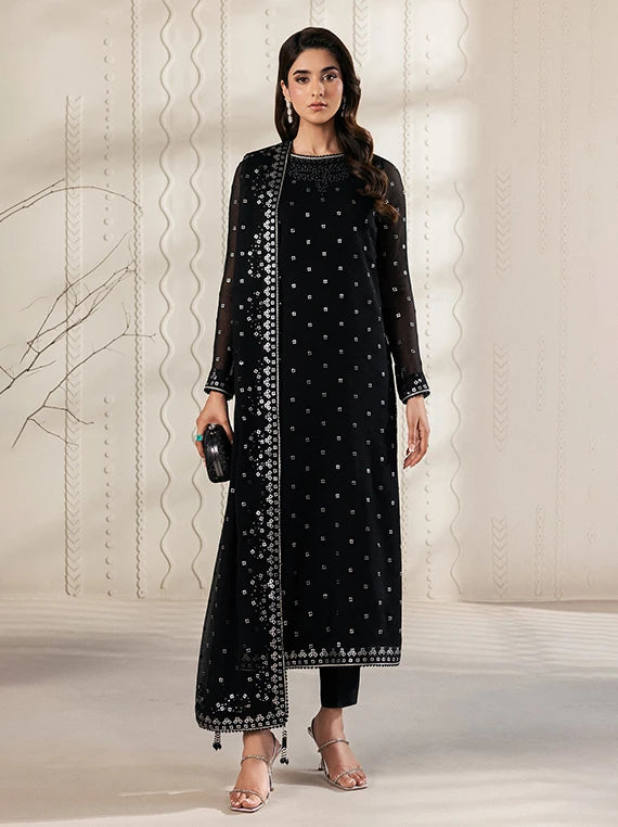Bayaan by Zarif Embroidered Chiffon Collection 2026 (ZR-BYN-SIYARA-07)