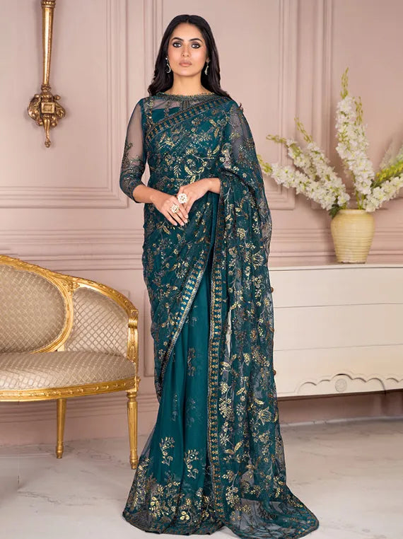 Zarif The Luxe Embroidered Festive Collections (ZA-01-EVERGREEN)