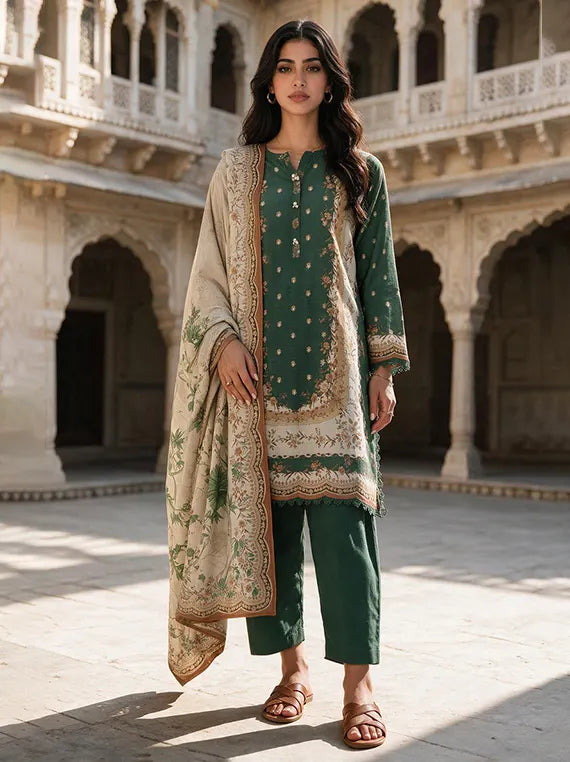 Zellburry Printed Khaddar Unstitched Collection'26 (WUWQ1X30112)