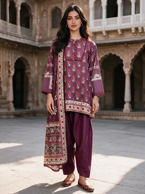 Zellburry Printed Khaddar Unstitched Collection'26 (WUWQ1X30117)