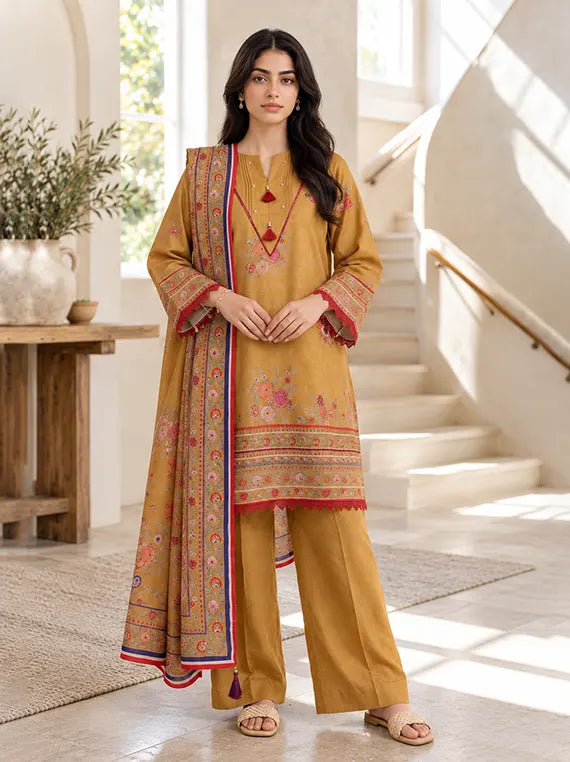 Zellburry Printed Khaddar Unstitched Collection'26 (WUWQ1X30296)
