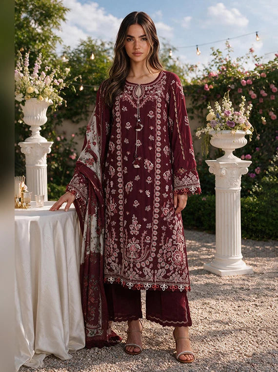 Zellbury Chikankari Cambric Cotton Unstitched Collection 2026 (WUS26E34107)