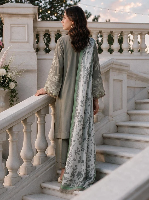 Zellbury Chikankari Cambric Cotton Unstitched Collection 2026 (WUS26E34108)