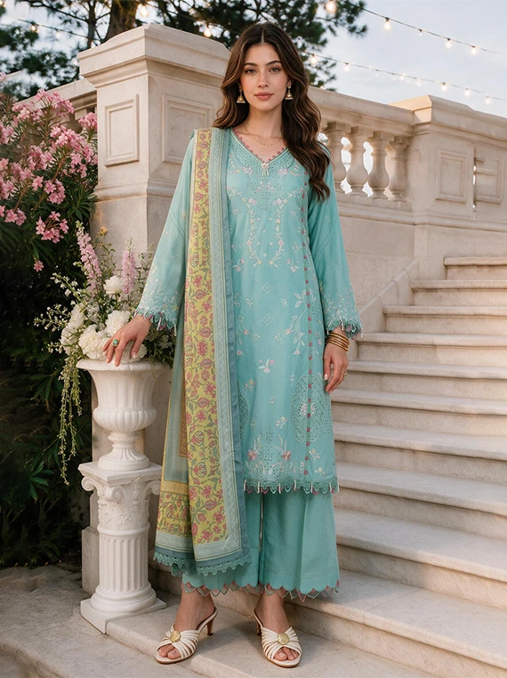 Zellbury Chikankari Cambric Cotton Unstitched Collection 2026 (WUS26E34112)