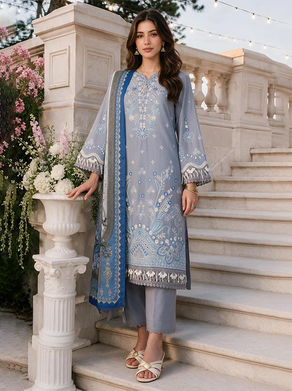 Zellbury Chikankari Cambric Cotton Unstitched Collection 2026 (WUS26E34119)